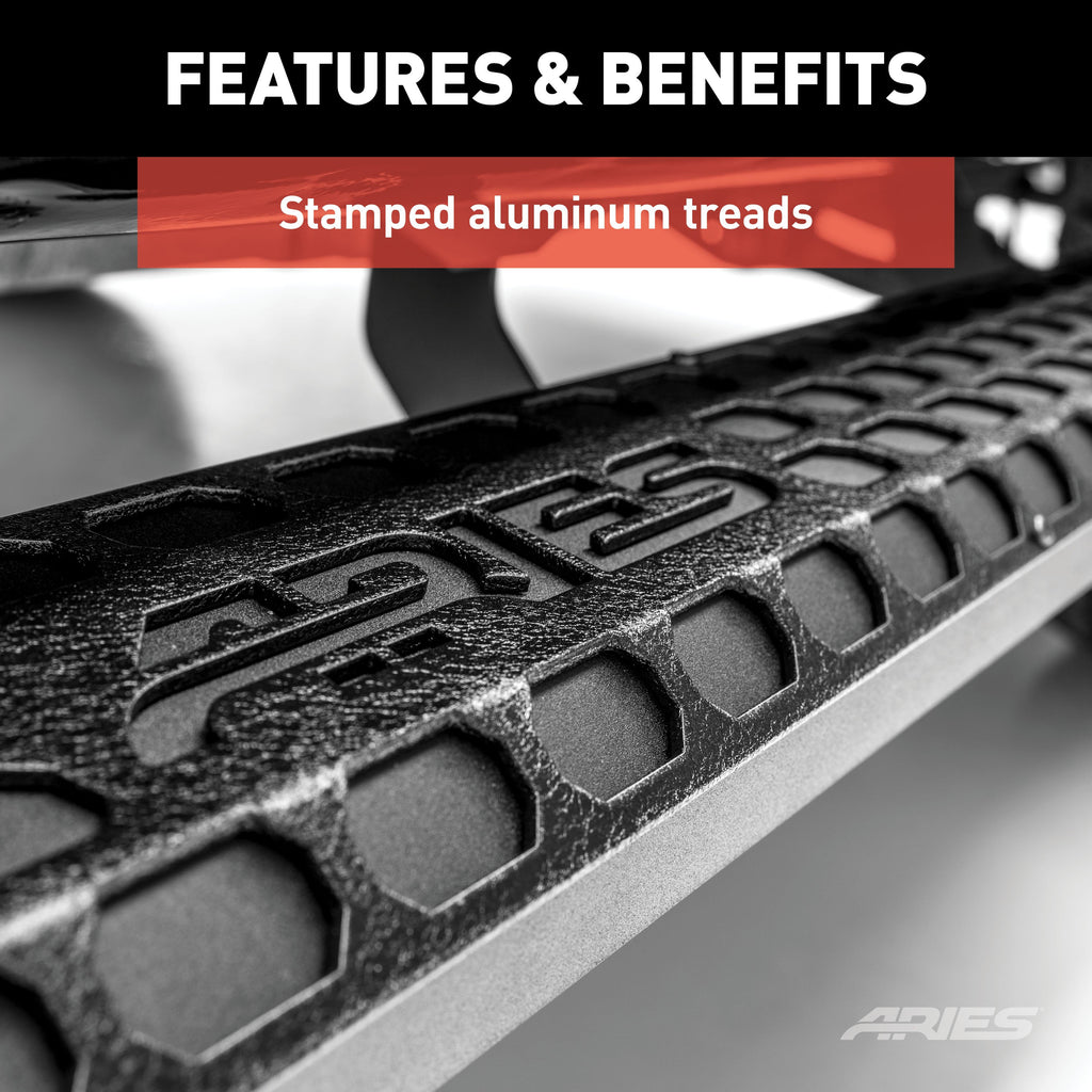 ARIES 2556026 AdvantEDGE 5-1/2" x 91" Black Aluminum Side Bars, Select Ram 2500, 3500 for Select Ram 2500