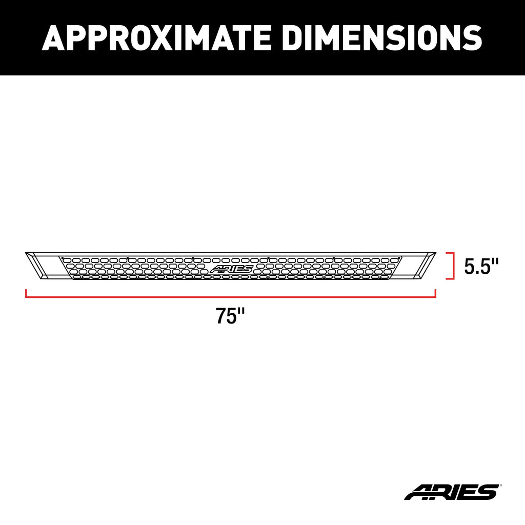ARIES 2556027 AdvantEDGE Black Aluminum 75-Inch Truck Running Boards, Select Toyota Tacoma for Select Toyota Tacoma