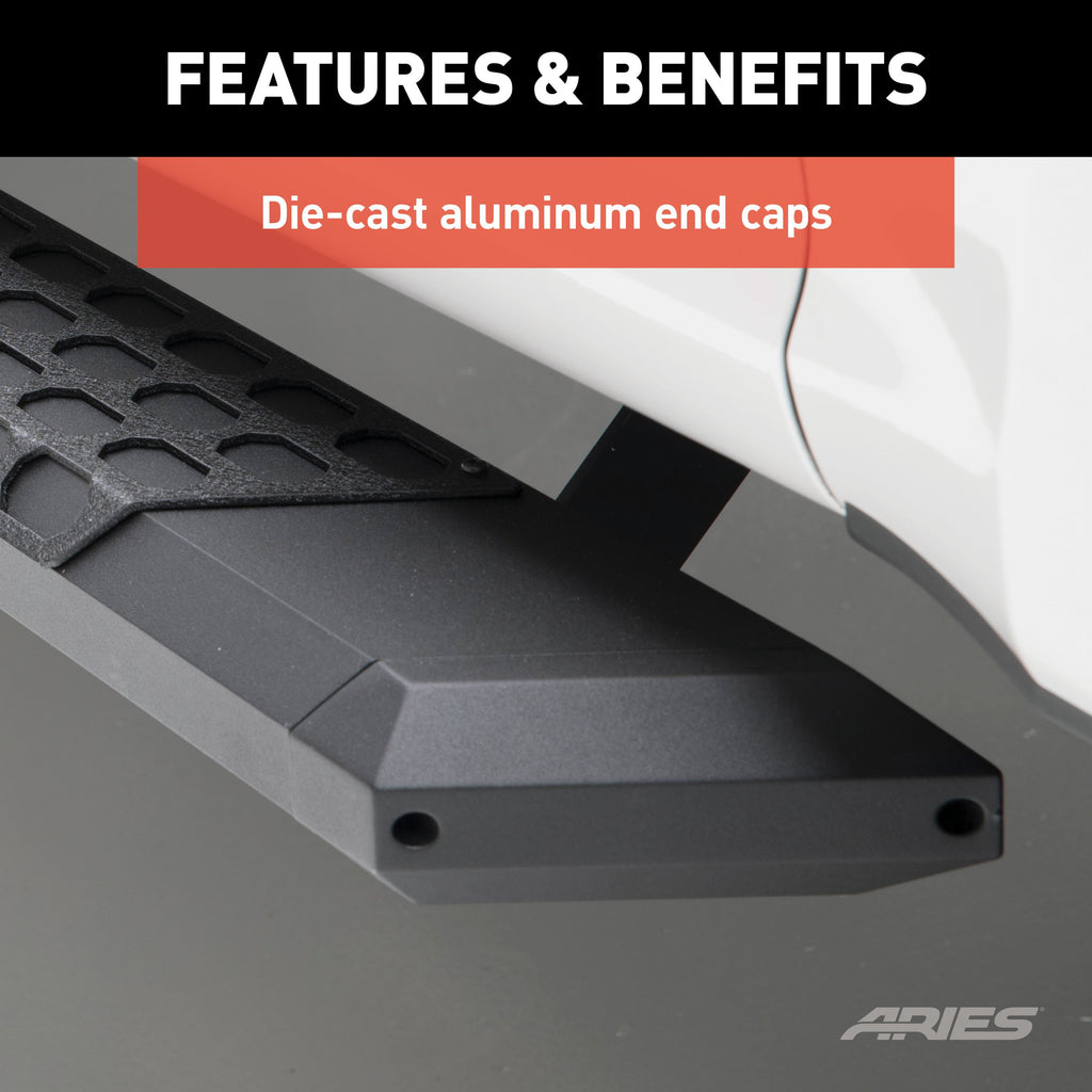 ARIES 2556053 AdvantEDGE 5-1/2" x 75" Black Aluminum Side Bars, Select Dodge Durango for Select Dodge Durango