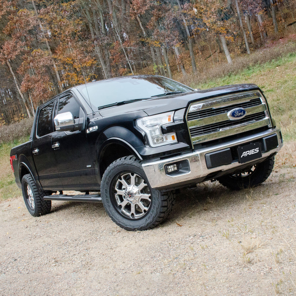 ARIES 2558048 AscentStep 5-1/2" x 91" Black Steel Running Boards, Select Ford F-Series Crew for Select Ford F-150