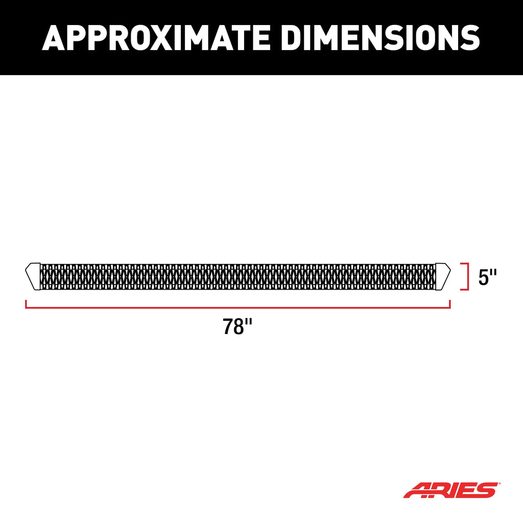ARIES 2559052 SlimGrip 5" x 78" Black Aluminum Running Boards, Fits Select Ford Ranger for Select Ford Ranger