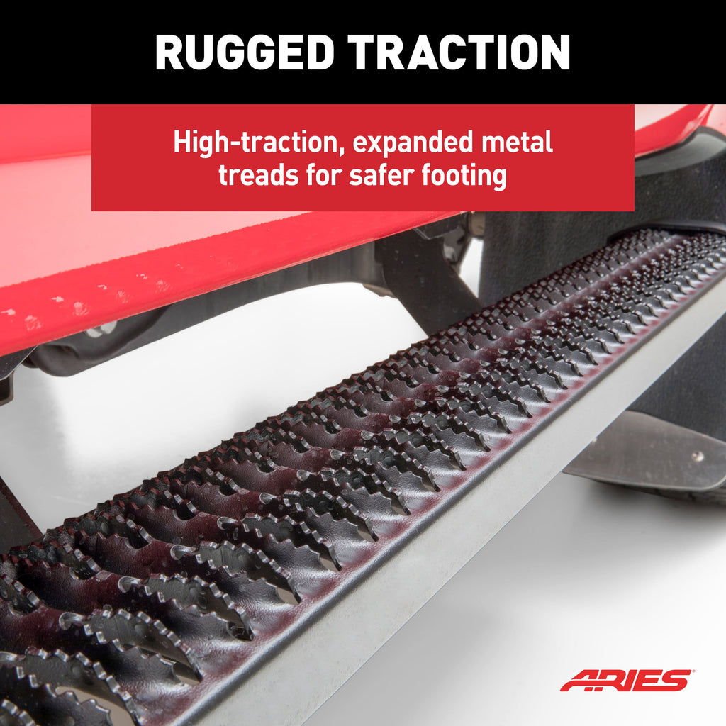 ARIES 2559052 SlimGrip 5" x 78" Black Aluminum Running Boards, Fits Select Ford Ranger for Select Ford Ranger
