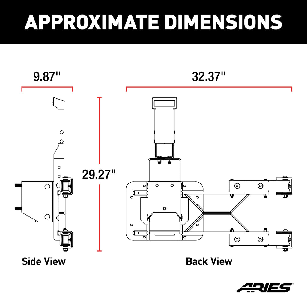 ARIES 2563000 Jeep Wrangler JK Heavy-Duty Spare Tire Carrier - Truck Part Superstore
