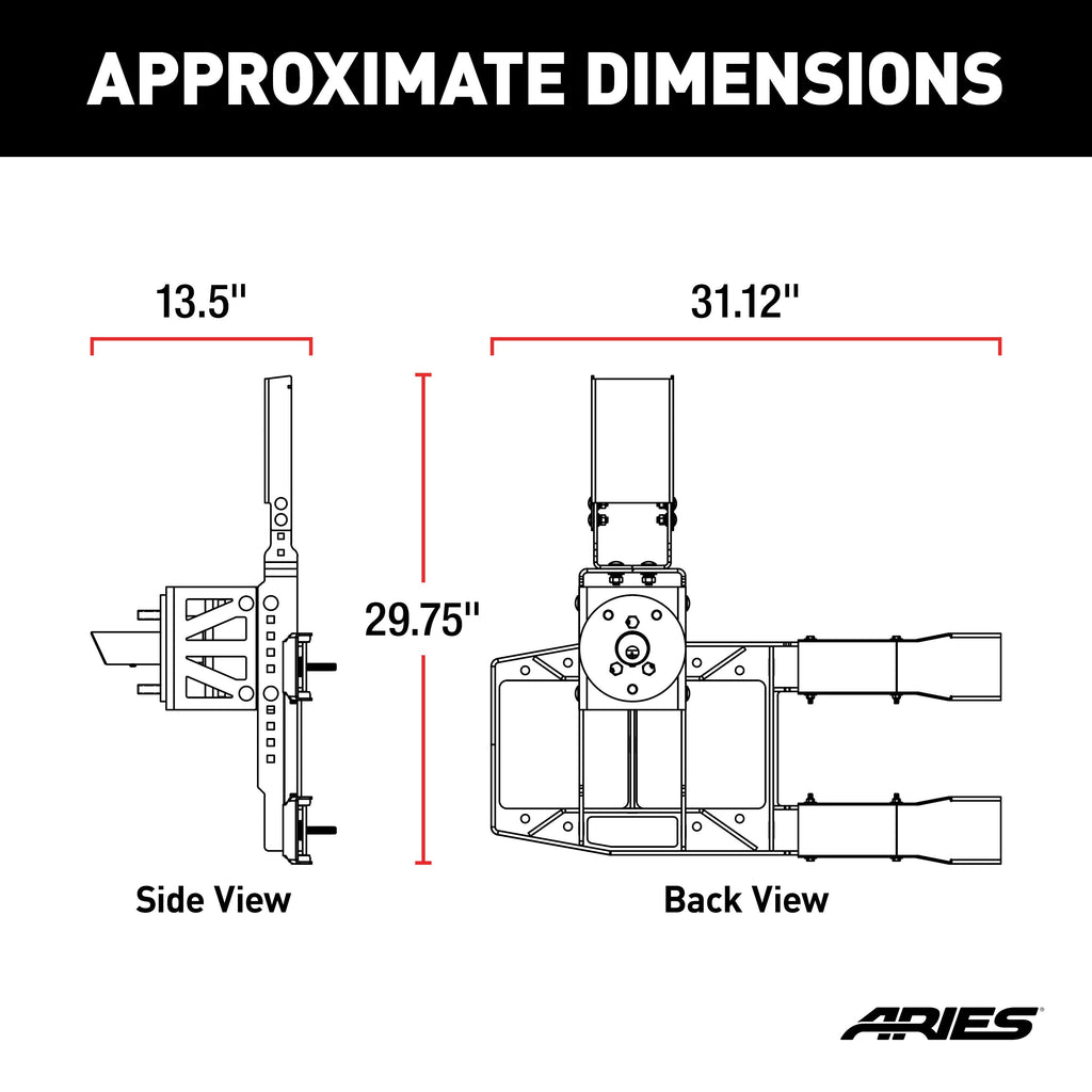 ARIES 2563001 Jeep Wrangler JL Heavy-Duty Spare Tire Carrier - Truck Part Superstore