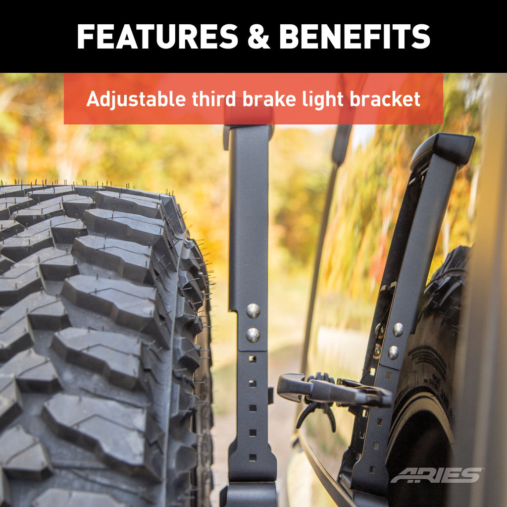 ARIES 2563001 Jeep Wrangler JL Heavy-Duty Spare Tire Carrier - Truck Part Superstore