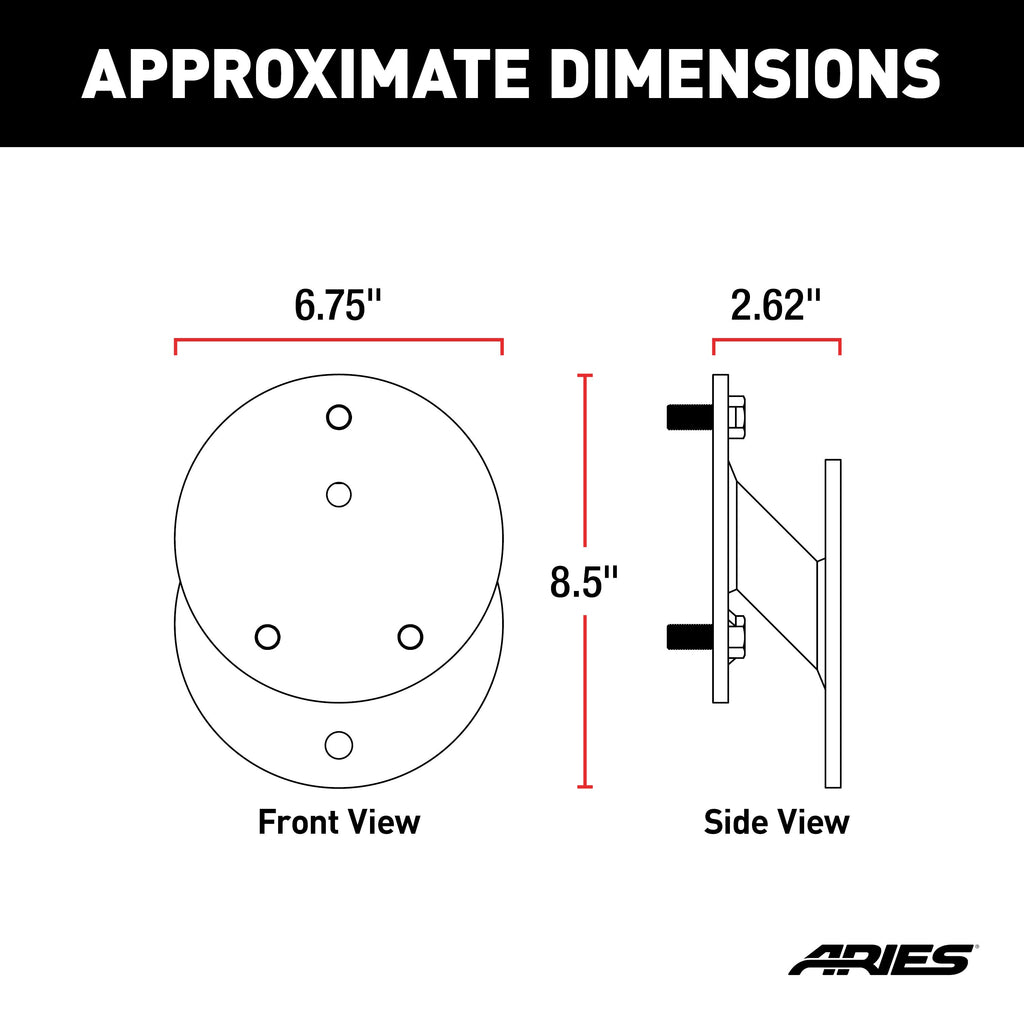 ARIES 25630AB Jeep Wrangler JK Spare Tire Relocation Carrier for Select Jeep Wrangler
