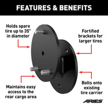 Load image into Gallery viewer, ARIES 25630AB Jeep Wrangler JK Spare Tire Relocation Carrier for Select Jeep Wrangler