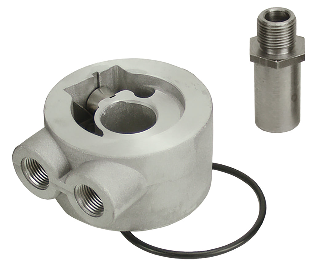 Derale 25730 Thermostatic Sandwich Adapter with 3/8" NPT Ports and 3/4"-16 Filter Thread