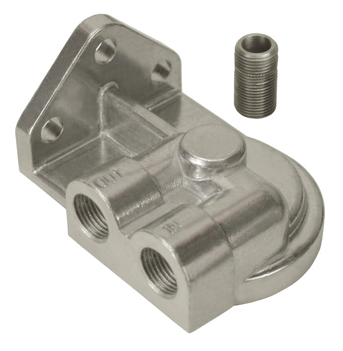 Derale 25752 Single Left 1/2" NPT Port Filter Mount with 3/4"-16 Filter Threads