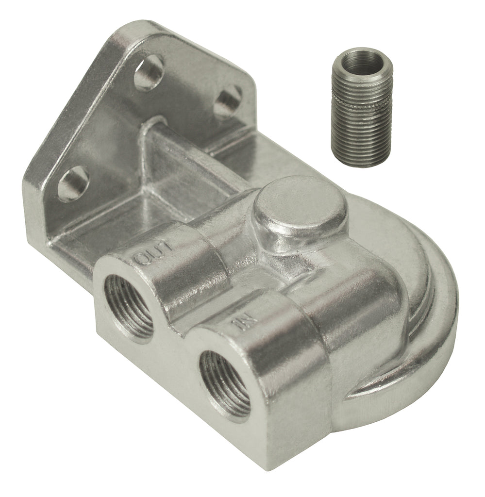 Derale 25752 Single Left 1/2" NPT Port Filter Mount with 3/4"-16 Filter Threads