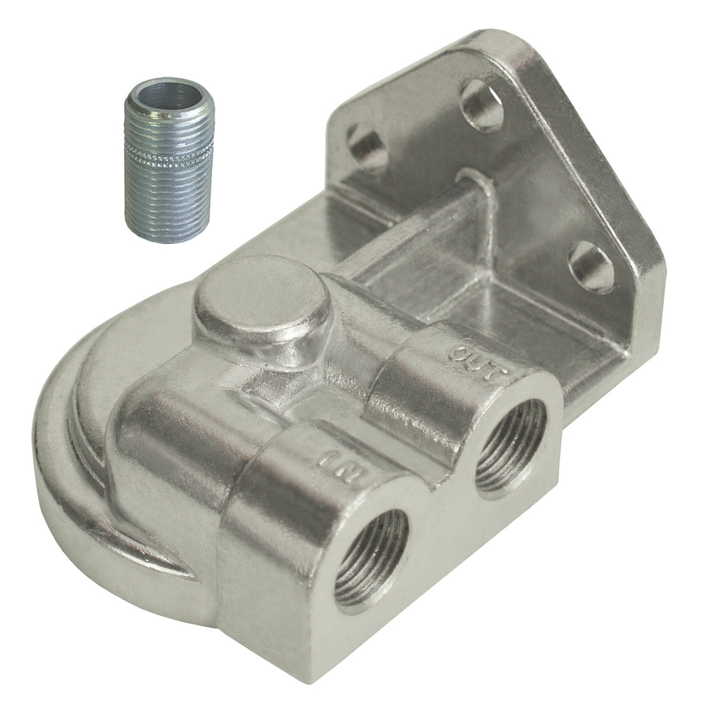 Derale 25753 Single Right 1/2" NPT Port Filter Mount with 3/4"-16 Filter Threads