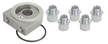 Load image into Gallery viewer, Derale 25783 Low Profile Pressure relief Sandwich Adapter w/ 3/8" NPT Ports &amp; 22x1.5mm Thread