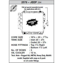 Load image into Gallery viewer, CSF Cooling - Racing &amp; High Performance Division 2578 87-04 Jeep Wrangler (3 ROW Copper Core) Radiator for Select Jeep Wrangler