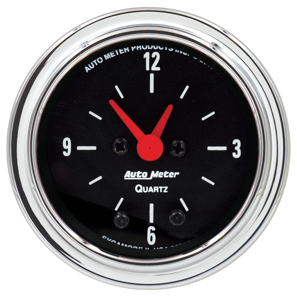 AutoMeter 2585 GAUGE, CLOCK, 2 1/16", 12HR, ANALOG, TRADITIONAL CHROME