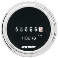 Load image into Gallery viewer, AutoMeter 2587 GAUGE, HOURMETER, 2 1/16", 100K HOURS, ELECTRIC (8V-32V), TRADITIONAL CHROME