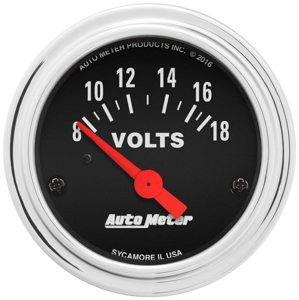 AutoMeter 2592 GAUGE, VOLTMETER, 2 1/16", 18V, ELEC, TRADITIONAL CHROME