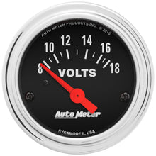 Load image into Gallery viewer, AutoMeter 2592 GAUGE, VOLTMETER, 2 1/16", 18V, ELEC, TRADITIONAL CHROME