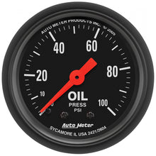 Load image into Gallery viewer, AutoMeter 2604 GAUGE, OIL PRESS, 2 1/16", 100PSI, MECHANICAL, Z-SERIES