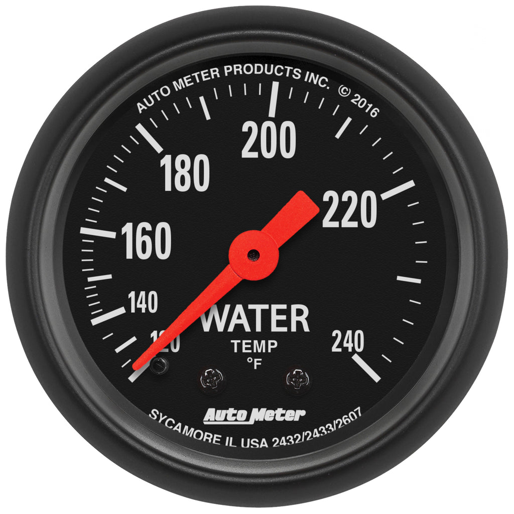 AutoMeter 2607 GAUGE, WATER TEMP, 2 1/16", 120-240?F, MECHANICAL, Z-SERIES
