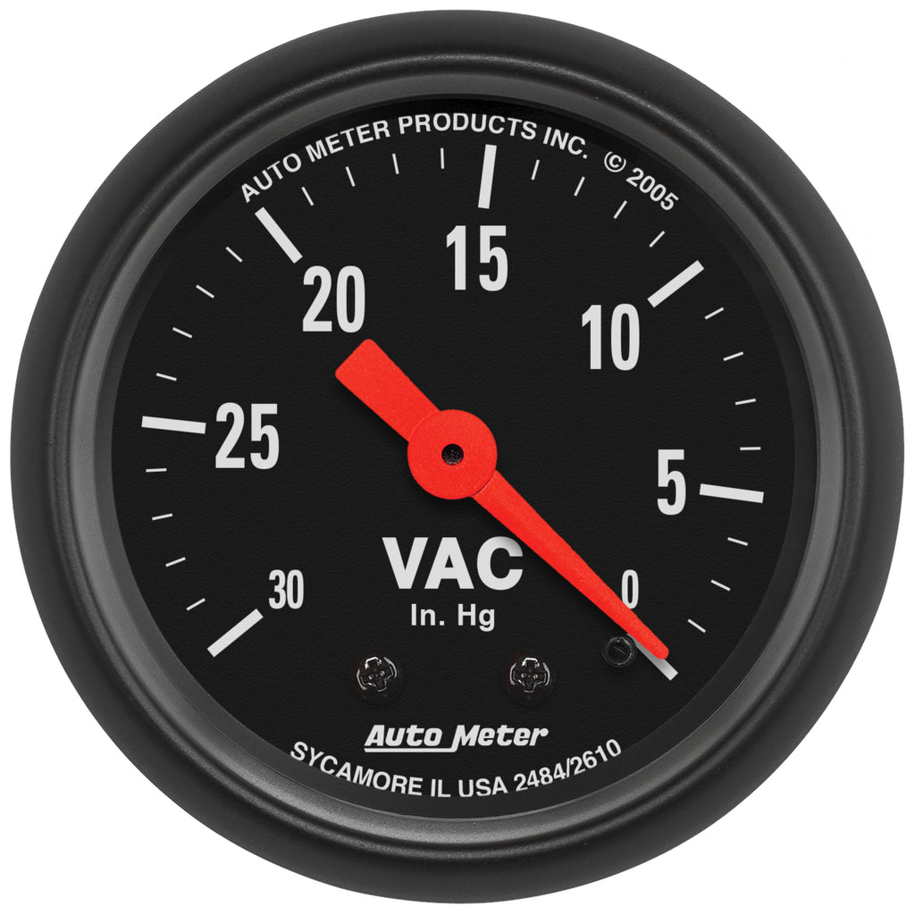 AutoMeter 2610 GAUGE, VACUUM, 2 1/16", 30INHG, MECHANICAL, Z-SERIES