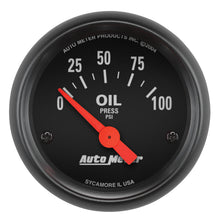 Load image into Gallery viewer, AutoMeter 2634 GAUGE, OIL PRESSURE, 2 1/16", 100PSI, ELECTRIC, Z-SERIES