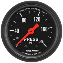 Load image into Gallery viewer, AutoMeter 2657 GAUGE, PRESSURE, 2 1/16", 200PSI, MECHANICAL, Z-SERIES