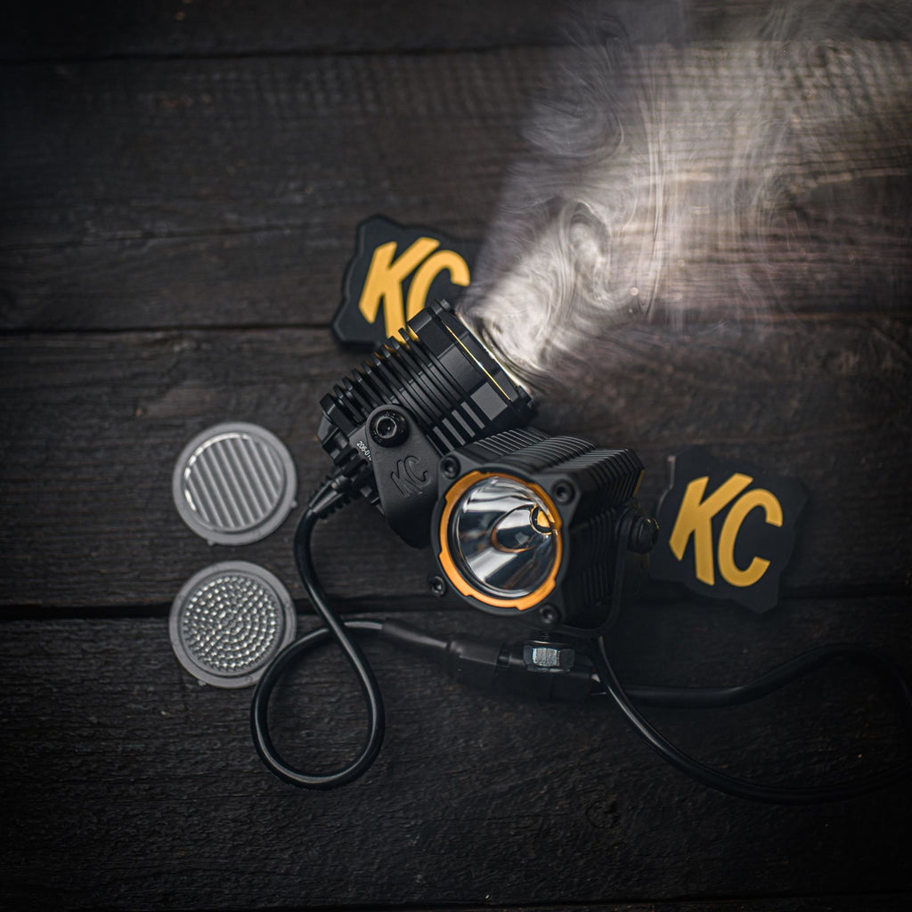 KC HiLiTES 265 KC FLEX ERA 1 LED 2-Light Master Kit with Wiring Harness and Spread Beam Pattern
