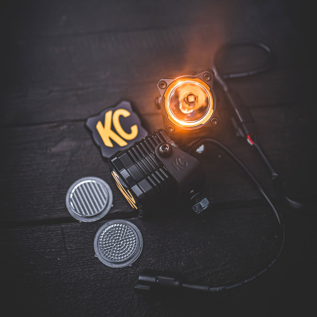 KC HiLiTES 265 KC FLEX ERA 1 LED 2-Light Master Kit with Wiring Harness and Spread Beam Pattern