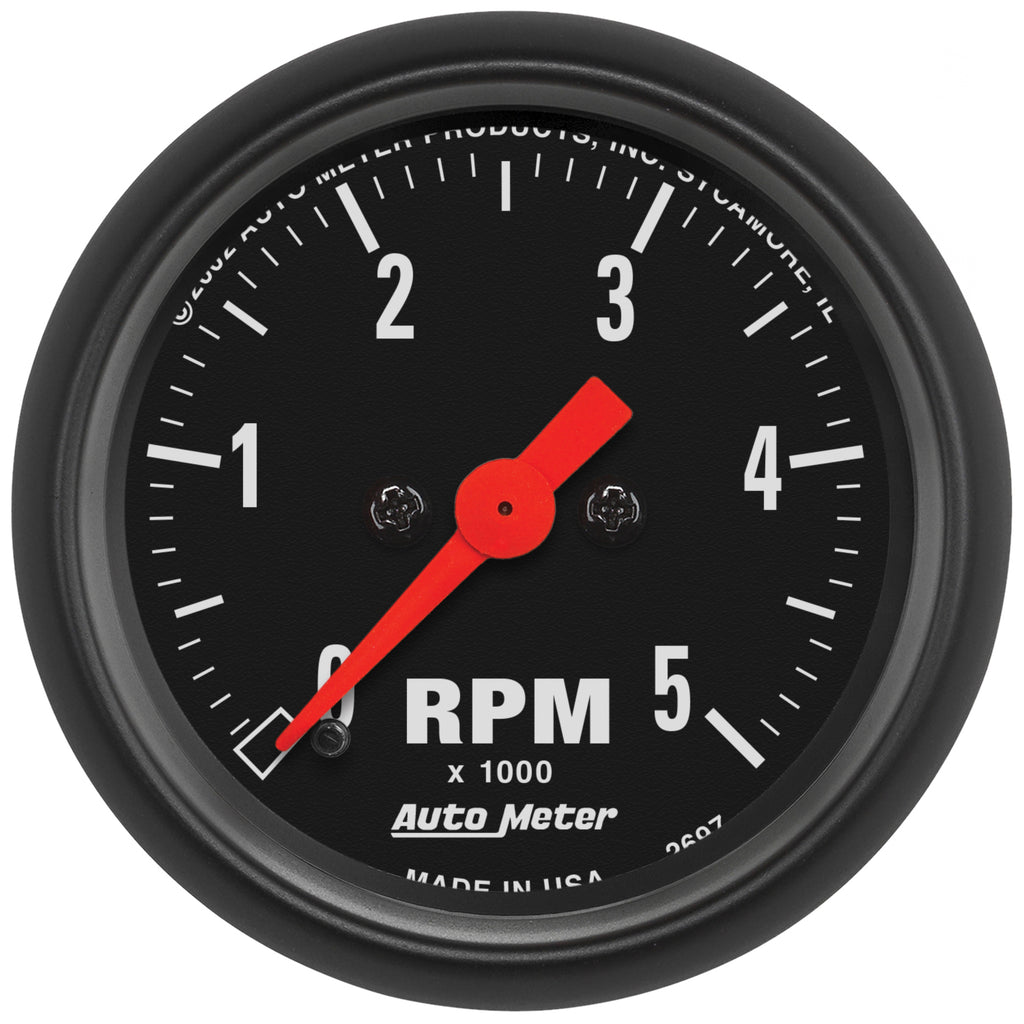 AutoMeter 2697 GAUGE, TACHOMETER, 2 1/16", 5K RPM, IN-DASH, Z-SERIES