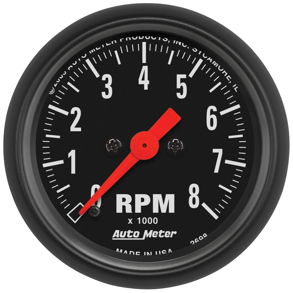 AutoMeter 2698 GAUGE, TACHOMETER, 2 1/16", 8K RPM, IN-DASH, Z-SERIES