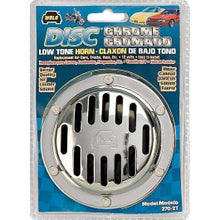 Load image into Gallery viewer, Wolo Horns 270-2T DELUXE DISC HORN Chrome Grill. Low Tone. Two (2) Terminals.