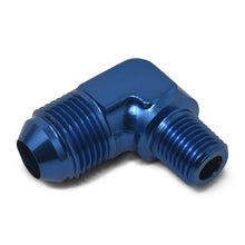 Load image into Gallery viewer, Performance--4-An-To-14In-Npt-90-Degree-Flare-To-Pipe-Adapter-(Blue)