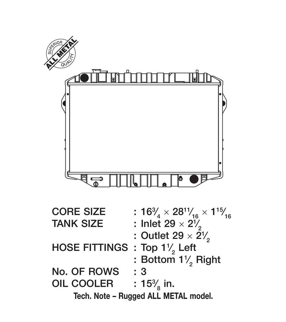 CSF Cooling - Racing & High Performance Division 2709 89-92 4.0L Toyota Landcruiser (AT) (3-Row Copper Core) Heavy-Duty Radiator for Select Toyota Land Cruiser