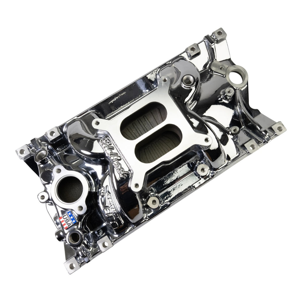 Edelbrock 2716-CP Edelbrock Perf EPS Manifold for Small-Block Chevy Vortec, Chrome Plasma Finish