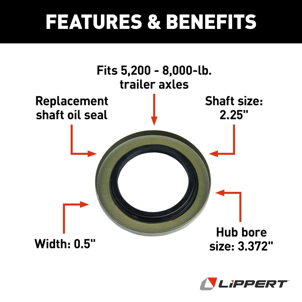 CURT 276712 Shaft Oil Seal - 5,200-8,000-lb. Axles, 2.25" ID