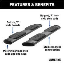 Load image into Gallery viewer, Luverne 277088-401535 LUVERNE 277088-401535 Regal 7 Black Stainless Steel 88-Inch Truck Side Steps; Se for Select Ford F-150 Lightning