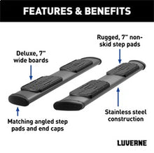 Load image into Gallery viewer, Luverne 277088-401734 LUVERNE 277088-401734 Regal 7 Black Stainless 88-Inch Truck Side Steps; Select F for Select Ford F-250 Super Duty, Ford F-350 Super Duty, Ford F-450 Super Duty, Ford F-550 Super Duty