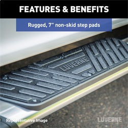 Luverne 277088-401734 LUVERNE 277088-401734 Regal 7 Black Stainless 88-Inch Truck Side Steps; Select F for Select Ford F-250 Super Duty, Ford F-350 Super Duty, Ford F-450 Super Duty, Ford F-550 Super Duty