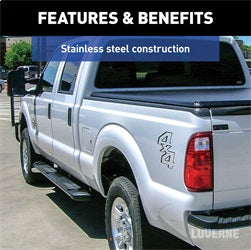 Luverne 277088-401734 LUVERNE 277088-401734 Regal 7 Black Stainless 88-Inch Truck Side Steps; Select F for Select Ford F-250 Super Duty, Ford F-350 Super Duty, Ford F-450 Super Duty, Ford F-550 Super Duty