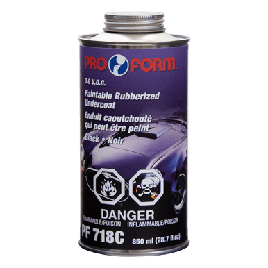 Pro Form Body Supplies PF 718C Paintable Rubberized Undercoat, Black - 850mL
