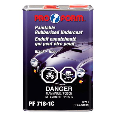 Pro Form Body Supplies PF 718-1C Paintable Rubberized Undercoat, Black - 3.78L