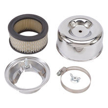 Load image into Gallery viewer, Air-Cleaner-94-Series-Round-Steel-Top-4-65In-Dia-X-3-125In-2-63In-Id-Raised-Base-Chrome