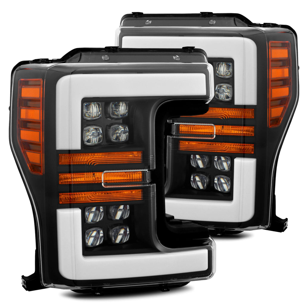 ~(28-Lbs.-22X22x19)~-Led-Projector-Headlights-Plank-Style-Design-Matte-Black-W-Activation-Sequential-Signal-Ford-F-250-2017-2019
