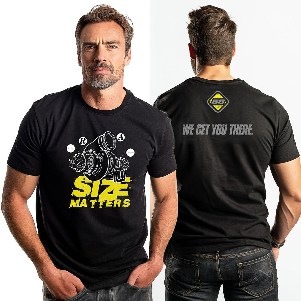 BD Diesel 2802014 BD "SIZE MATTERS" TURBO GRAPHIC T-SHIRT BLACK