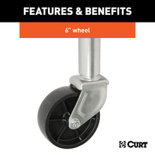 Load image into Gallery viewer, CURT 28113 Marine Jack with 6" Wheel (1,200 lbs, 10" Travel, Packaged)