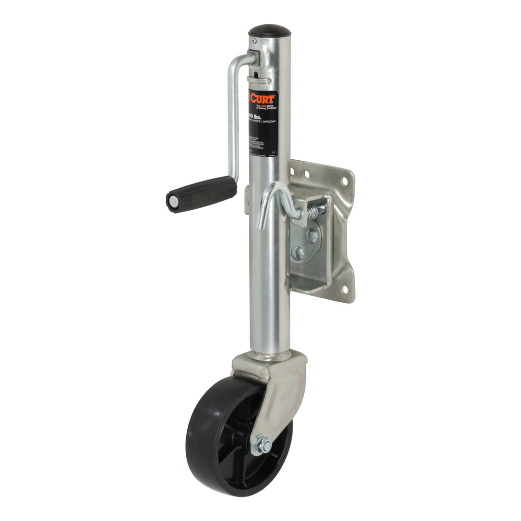CURT 28113 Marine Jack with 6" Wheel (1,200 lbs, 10" Travel, Packaged)