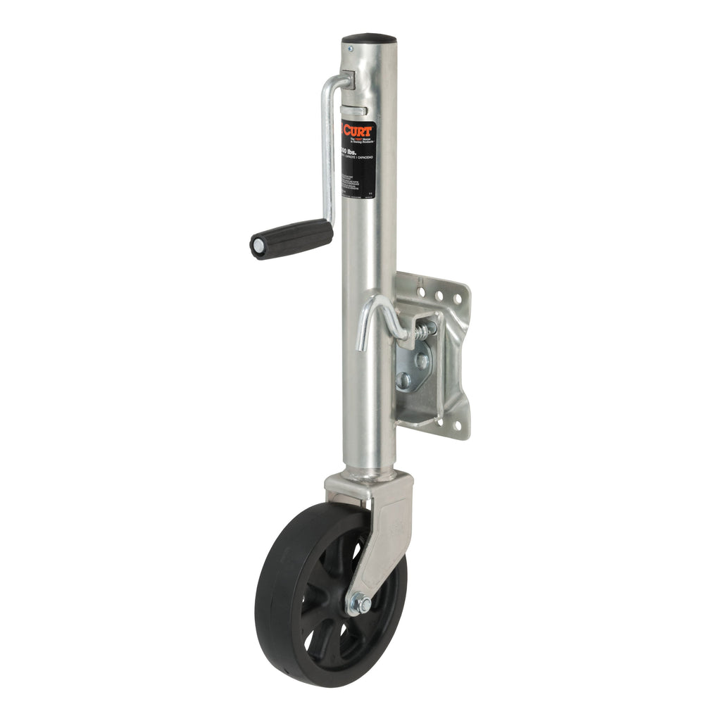CURT 28116 Marine Jack with 8" Wheel (1,500 lbs, 10" Travel, Packaged)