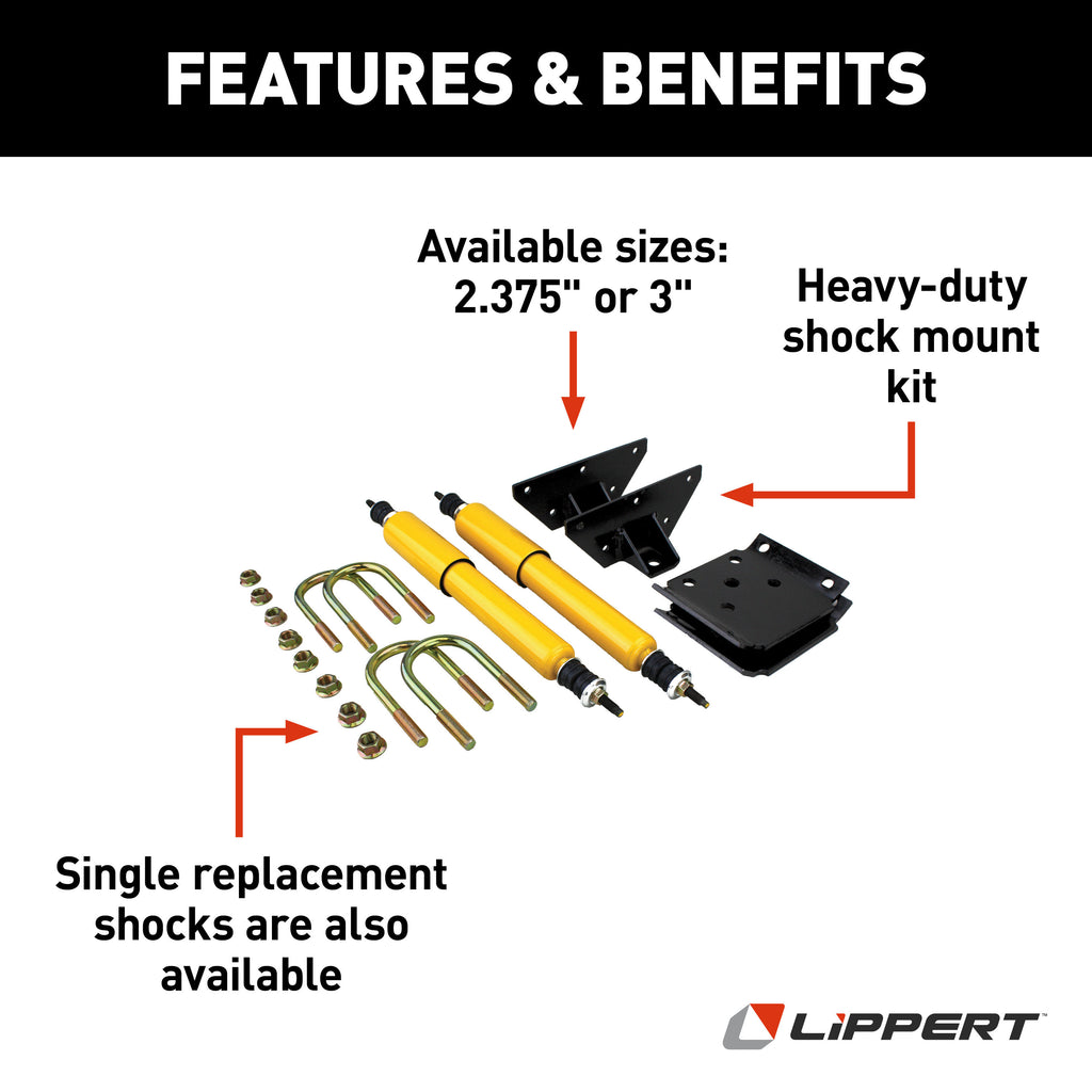 CURT 281255 Heavy-Duty Shock Mount Kit, Fits 2-3/8" Axle Tube