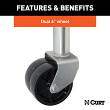 Load image into Gallery viewer, CURT 28156 Marine Jack with Dual 6" Wheels (1,500 lbs, 10" Travel, Packaged)