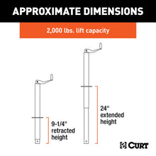 Load image into Gallery viewer, CURT 28203 A-Frame Jack with Top Handle (2,000 lbs, 15" Travel, Packaged)
